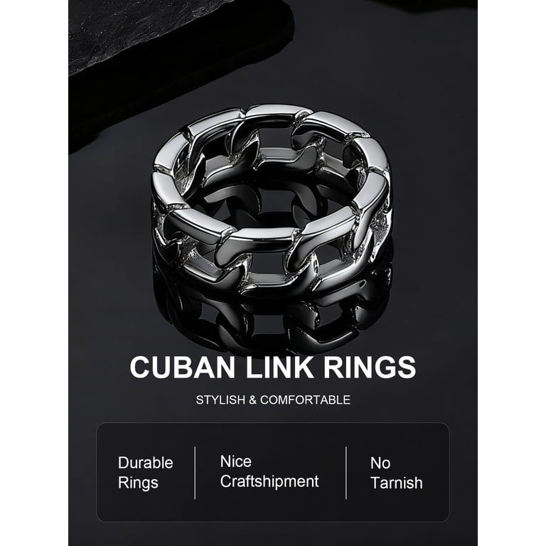 ChainsProMax Stainless Steel Ring Men Midi Rings Size 9 Wedding