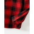 thumbnail image 4 of Family Matching Red Lace Long-sleeve Spliced Rib Knit Belted Dresses And Sets, 4 of 8