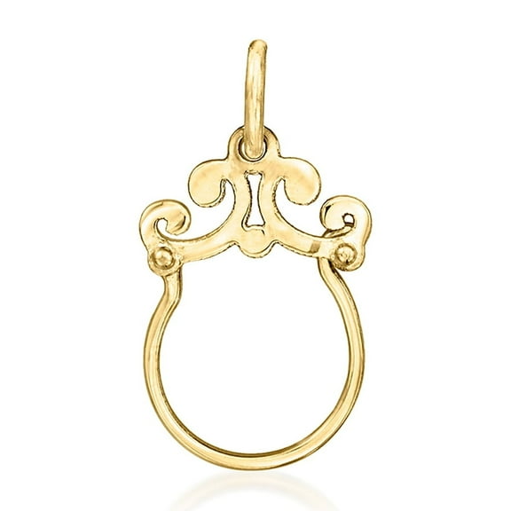 Ross-Simons Italian 14kt Yellow Gold Scrolled Charm Holder Pendant, Women's, Adult