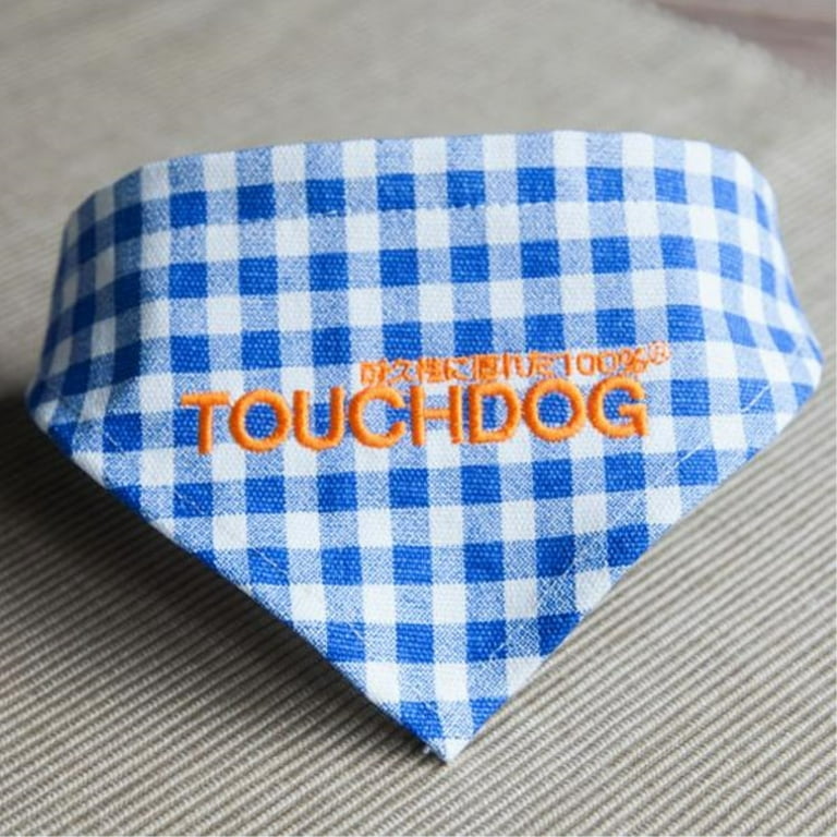 Touchdog 'Bad-to-the-Bone' Star Patterned Fashionable Velcro Bandana - Medium - Blue