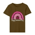 thumbnail image 4 of Meichang Hauts pour Femmes Chemise Tendance de la Saint-Valentin Hauts Mignons Imprimé Cœur Hauts de Vacances Manches Courtes Col Rond Décontracté Chandail Blouses, 4 of 5