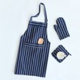 thumbnail image 5 of TAILTOSS 1 Pair Heat Resistant Gloves Dark Blue Cotton Linen For Cooking Baking BBQ 11.8x7.1in, 5 of 8