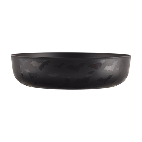 Mainstays 42 Ounce Round Plastic Etched Bats Dinner Bowl, Black