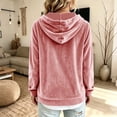 thumbnail image 5 of Miqool Womens Velour Pullover Hoodies Fall Winter Casual Loose Fit Drawstring Long Sleeve Sweatshirt Tops, 5 of 6