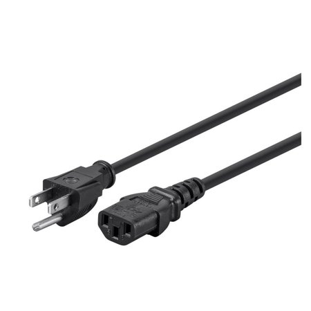 UPC: 0844660052777 | Monoprice 105277 1-Feet 18AWG Power Cord Cable 3 Conductor PC Power Connector Socket  Black2