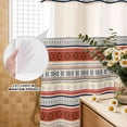 thumbnail image 2 of No Hook Shower Curtain with Built-in Rings - Vintage Boho Washable Waterproof Fabric Bathroom Curtains for Hotel,Rentals, 72X 96 Inch Extra Long , Orange Black Brown, 2 of 9