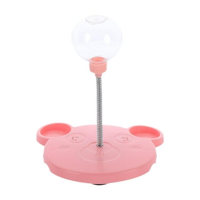 Perrito gato de alimentación lenta de alimentación lenta Treat dispensador interactivo IQ Entrenamiento de la bola de alimentación del juguete rosa