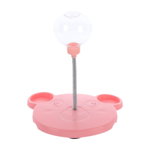 Juguete de alimentación lenta para perros y gatos, dispensador de golosinas, resistente a las mordeduras, divertido, pelota de entrenamiento para gatos rosa