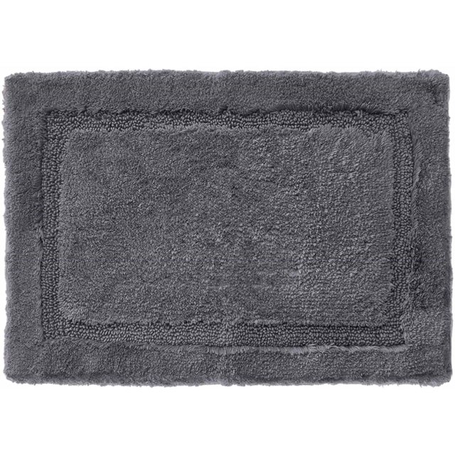 Grund Asheville Series 40x24" Organic Cotton Non Slip Bath Rug, Slate