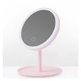 thumbnail image 3 of Desktop Vanity Mirror With Led Light, Pink Student Dormitory Table Makeup Mirror Ring Shape ,Widely Use, 3 of 7