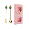thumbnail image 4 of Stainless Steel Dessert Spoons Forks Tea Spoons Stainless Steel Christmas Spoons Tree pink, 4 of 9