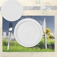 thumbnail image 3 of Ambesonne Nature Place Mats Set of 4, Daisy Flowers in Yard, Standard Size, White Green Blue, 3 of 6