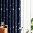 thumbnail image 6 of Moon Curtains Star Curtains Navy Star Blackout Curtains for Kid's Bedroom - Grommet Thermal Insulated Room Darkening Printed Curtains for Living Room NavyBlue 100*250cm, 6 of 9