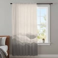 thumbnail image 4 of Grey Beige Ombre Sheer Curtains 54 Inches Long, Minimalist Ocean Waves Linen Light Filering Curtains, Breathable Simi Curtain Privacy Drapes for Kitchen Bathroom Nursery Small Window Treatment, 4 of 9