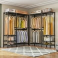 thumbnail image 2 of VIPEK V2i Heavy Duty Garment Rack, 700LB Capacity Portable Closet System with 4 Adjustable Shelves & 2 Hanging Rods, Freestanding Wardrobe,Black, 2 of 8