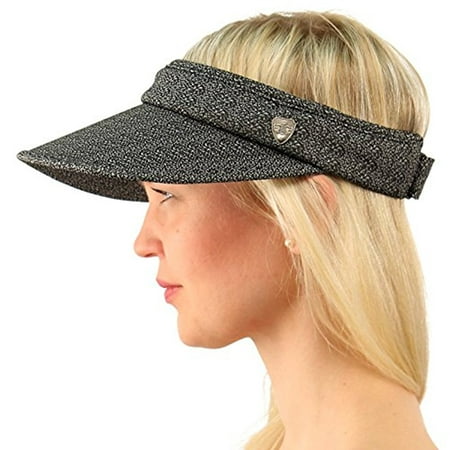 UPF UV Sun Protection Wide Brim 100% Cotton Beach Pool Visor Golf Cap Hat, Black, One (Best Wide Brim Golf Hat)