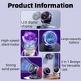 thumbnail image 3 of Desk Fans for Home, Quiet Table Fan Air Circulator Fans for Whole Room, 90°+70° Oscillating Dorm Fan with Remote, 3 Speeds, Desktop Fan for Home, Dorm, 3 of 9