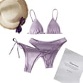 thumbnail image 2 of Traje de baño de 2 piezas para mujer, trajes de baño para mujer, traje de baño bikini de tres piezas de color liso informal y a la moda para mujer, conjunto de traje de baño dividido, conjunto de traj, 2 of 5