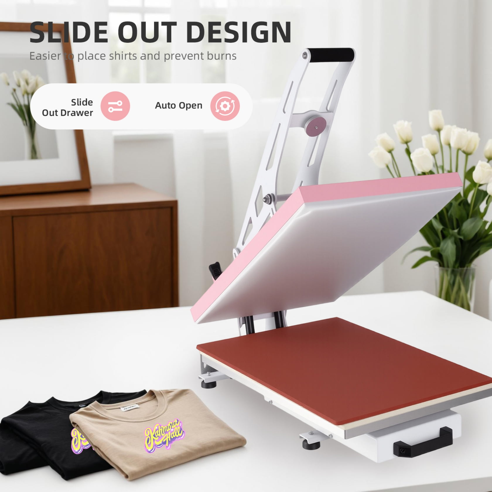 16”x24” Heat Press Machine, Semi-Auto, for T Shirts, Garments, Bags, Textiles, Curtains, Perfect for POD & Home DIY & Business Customization