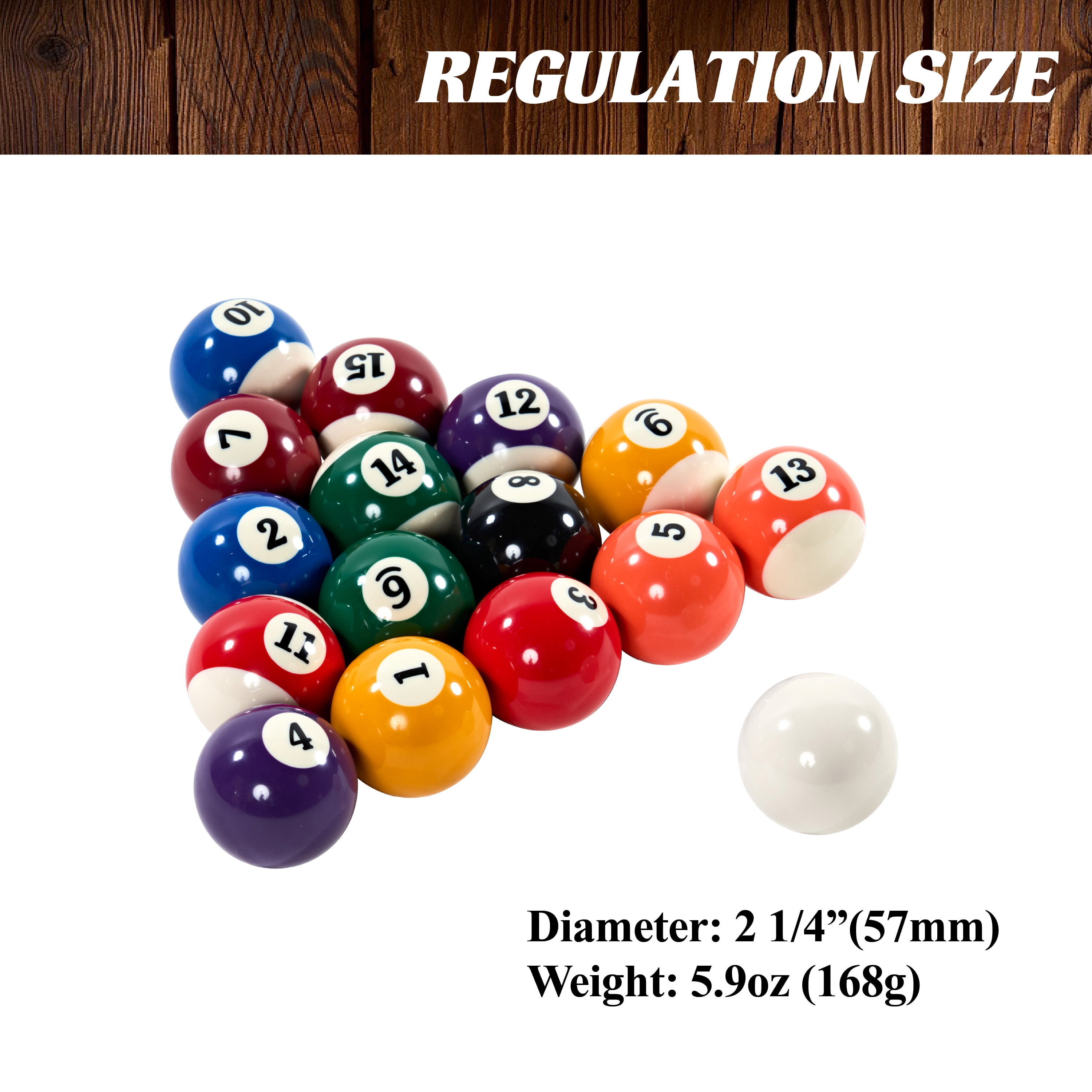 Barrington Billiards 16-Piece Regulation Pool Balls 2-1/4 inch Scratch Resistant Set