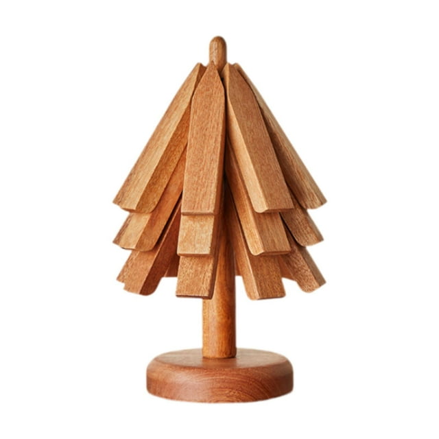 Tapete aislante con forma de árbol, plegable, antideslizante, para mesa, para ollas 3 piezas de palo de rosa