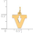 thumbnail image 2 of 14k Yellow Gold Small Block Initial V Charm Pendant, 2 of 2