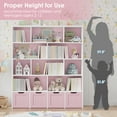 thumbnail image 5 of Homfa 10 Cube Toy Storage Organizer, 57.5" Tall Bookcase with 4 Removable Drawers,Bookshelf for Kids Room Living Room, Pink, 5 of 7