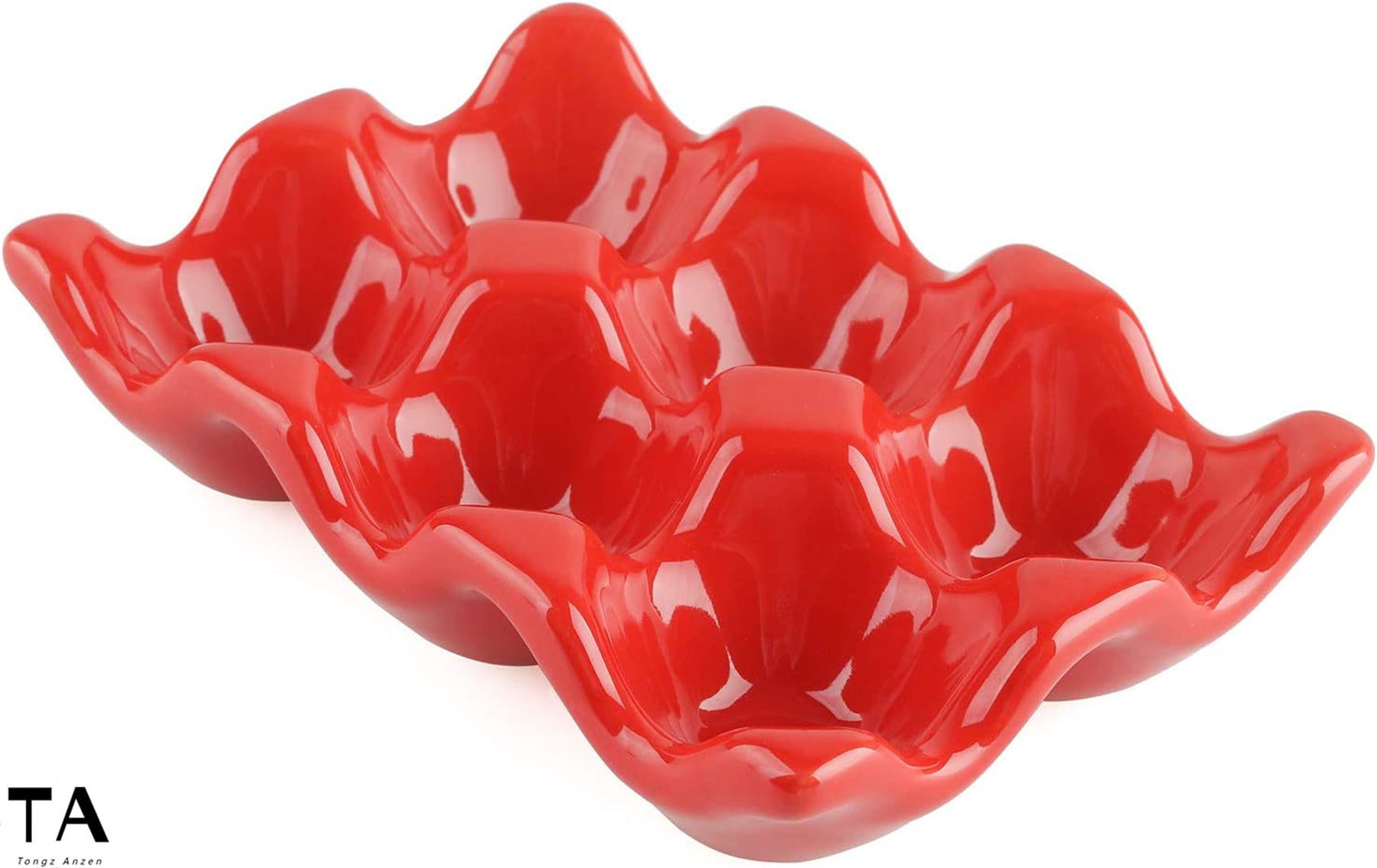 Ceramic egg tray 6 Cup egg tray refrigerator countertop kitchen storage