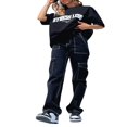 thumbnail image 3 of Women’s Casual Straight Jeans Fashion Solid Color Side Pockets Patch High Waist Denim Pants, 3 of 9