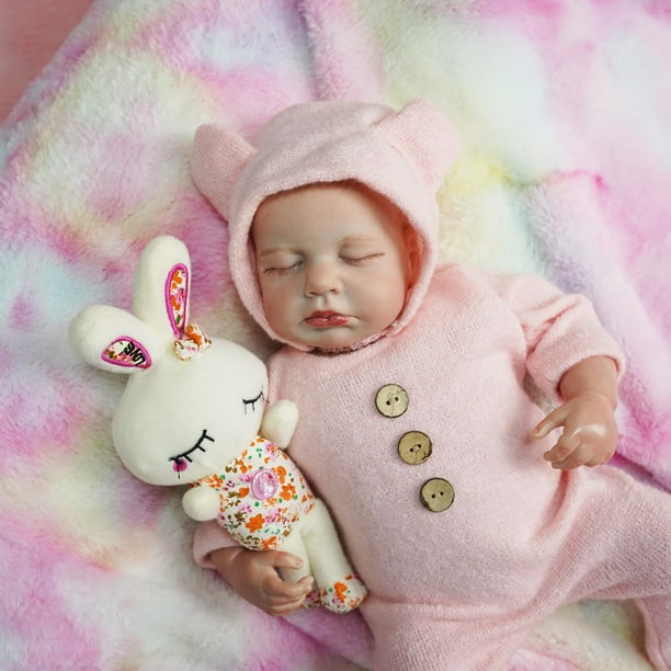 Muñeca Reborn, realista, 43 cm, para niños, con juguete de alimentación y caja de regalo