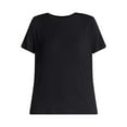 thumbnail image 6 of Time and Tru Women's Boxy Tee with Short Sleeves, Sizes XS-XXXL, 6 of 6