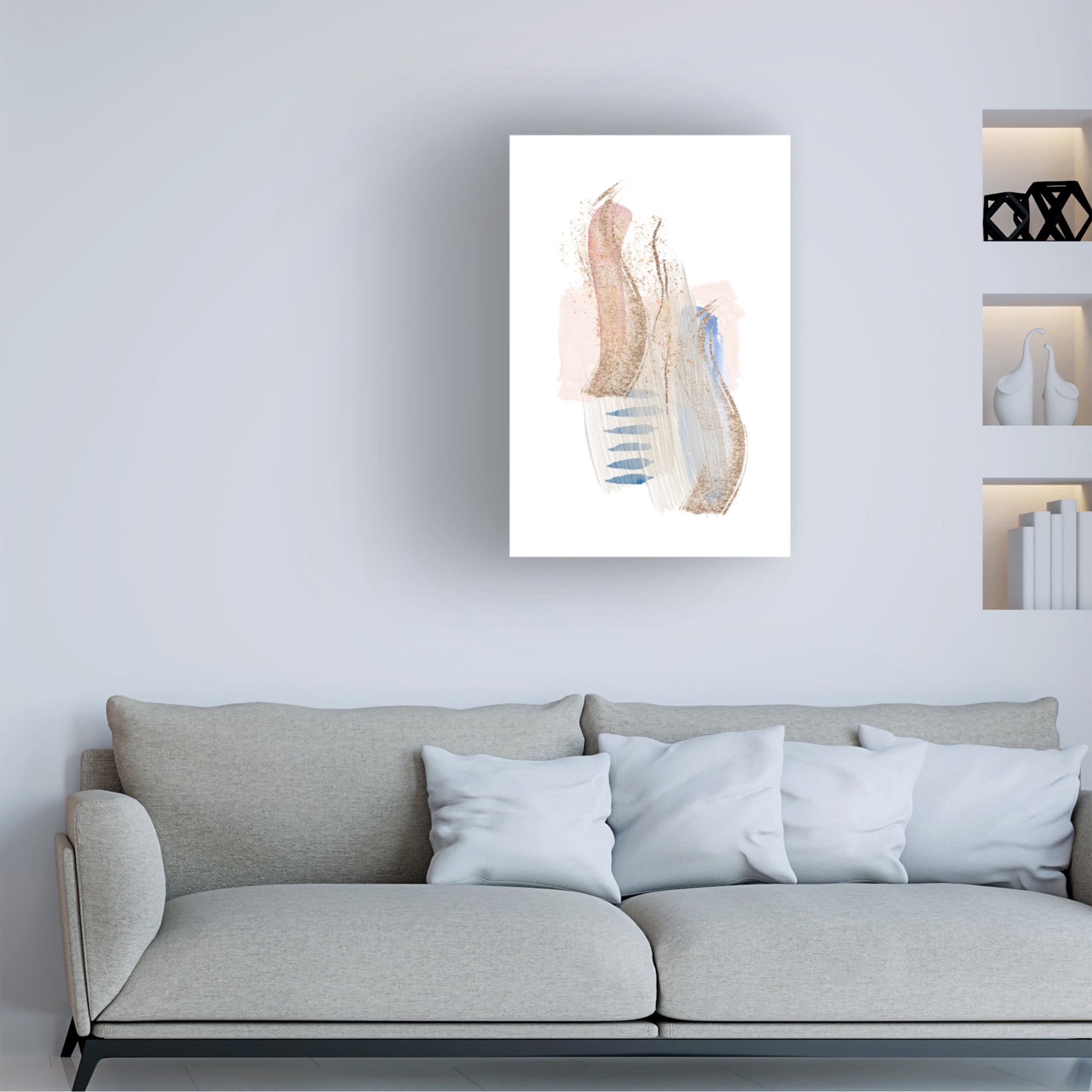Trademark Fine Art Sally Ann Moss Soft Pink Blue 2 Canvas Wall Art