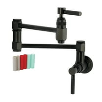 Kingston Brass KS5100DKL Kaiser Two-Handle 1-Hole Wall Mount Pot Filler Faucet in Matte Black