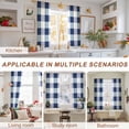 thumbnail image 4 of Sheer Curtain 63 Inch Length 2 Panels Light Filtering Window Curtain Navy Blue White Plaid Sheer Voile Curtains Rod Pocket Window Treatment for Kitchen Living Room Checkerd Pattern, 4 of 9