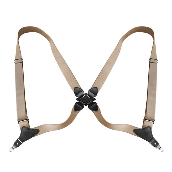 Lovskoo Adjustable Unisex Suspenders with 2 Side Clips 1.4 Inch Elastic Band Solid Color for Daily Wear and Work
