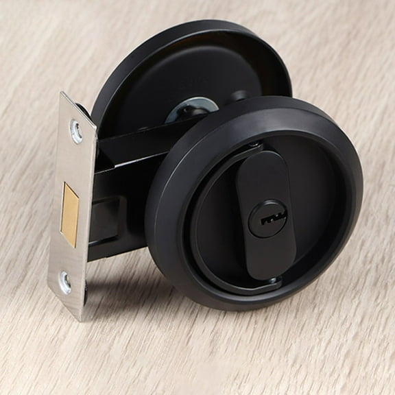 Invisible Door Lock Pull Ring Lock 304 Stainless Steel Lock Black