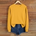 thumbnail image 2 of hxobax Womens Fall Sweatshirt Classic Basic Solid Sweatshirts Long Sleeve Crewneck Pullover Tops, 2 of 7