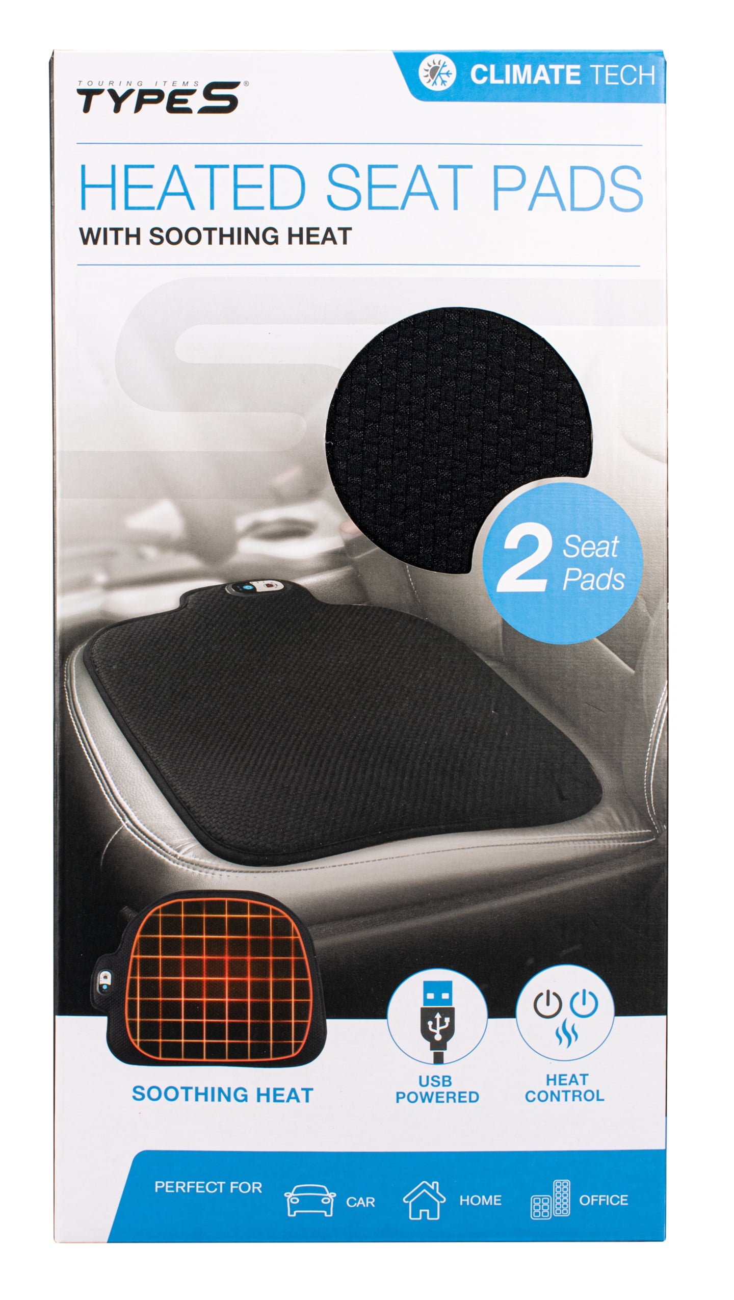 TYPE S Universal Fit Air Flow Seat Pad Seat Cushion Seat Cover, Black,  Multi-Layer Air Flow, 