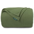 thumbnail image 1 of Dreamlab Manta Ligera con Textura Tipo Waffle – Colcha Suave, Ligera y Transpirable –Estilo Elegante Punto Gofre para Cama o Sofá –Ideal para Todas las Estaciones –Tamaño King Size –Color Verde Seco, 1 of 10