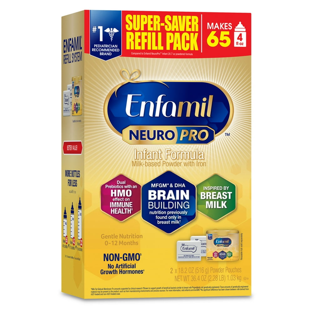 Enfamil NeuroPro GMOFree Powder Baby Formula, 36.4 oz Pouch (2