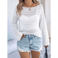thumbnail image 4 of Suéter Holgado Informal de Larga con Crochet para Mujer, Top de Punto Calado. M, 4 of 10