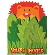 Wild Kingdom Jungle Safari Animals Kids Birthday Party Invitations w/Envelopes