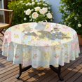 thumbnail image 4 of Pioneer Flower Floral Print Pattern Round Tablecloth 60 X 60 Inch, Wrinkle Resistant Wipeable Table Cloth for Kitchen Dining Picnic Patio Party, 4 of 6