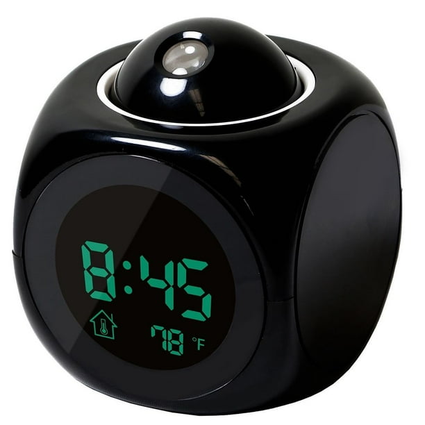 Reloj despertador con proyeccion para el hogar pantalla grande hora fecha temperatura proyector reloj de mesa con retroiluminacion colorida y digital Advancent DZ4535 02B Walmart en linea
