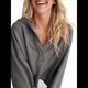 thumbnail image 3 of Sudadera Holgada Informal de Larga con Capucha para Mujer, Color Liso, Estilo Otoño Gris L, 3 of 10