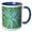 Blue/White, variant on 3drose, Grey Green Aloe Abstract Painting, 15oz Two-tone Blue Mug