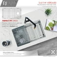 thumbnail image 2 of Stylish Undermount 30" Stainless Steel Single Bowl Workstation Kitchen Sink with 5 accs S-611W, 2 of 17