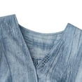thumbnail image 4 of Aofany Women's Cotton Mini Dress Short Sleeve Casual Comfy V-Neck Tunic Dress Solid Color Baggy Summer Dresses, 4 of 7