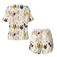 thumbnail image 5 of Naloa Cartoon Chickens Women's Short-Sleeved Pajama Set, Loungewear, Summer pajamas, Breathable Cozy - 3X-Large, 5 of 9