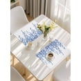 thumbnail image 5 of Eucalyptus Leaves Placemats Set of 4, Navy Blue Summer Botanical Weeping Placemats for Dining Table, Place Mats for Kitchen Tabletop, Waterproof Wipeable Dining Table Mats Set, 5 of 9